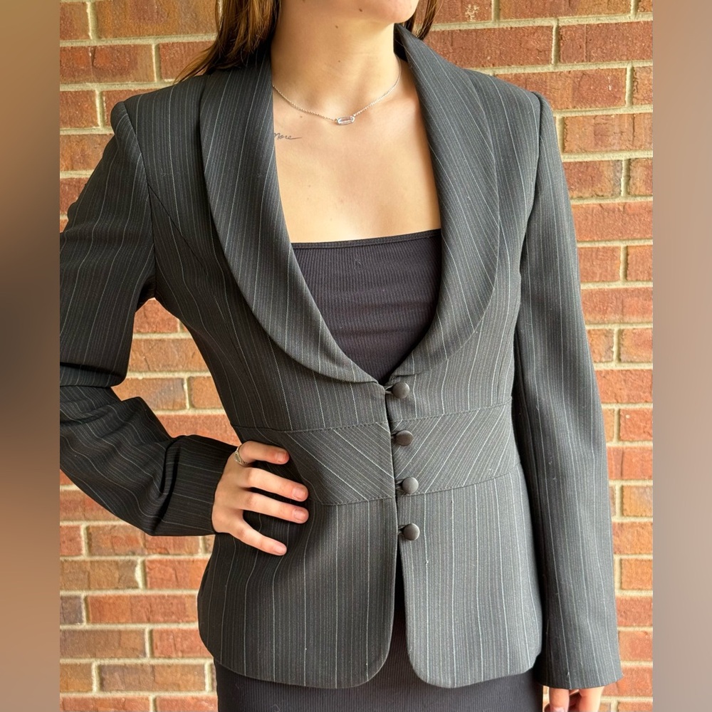 Figure Flattering Pinstripe Jacket